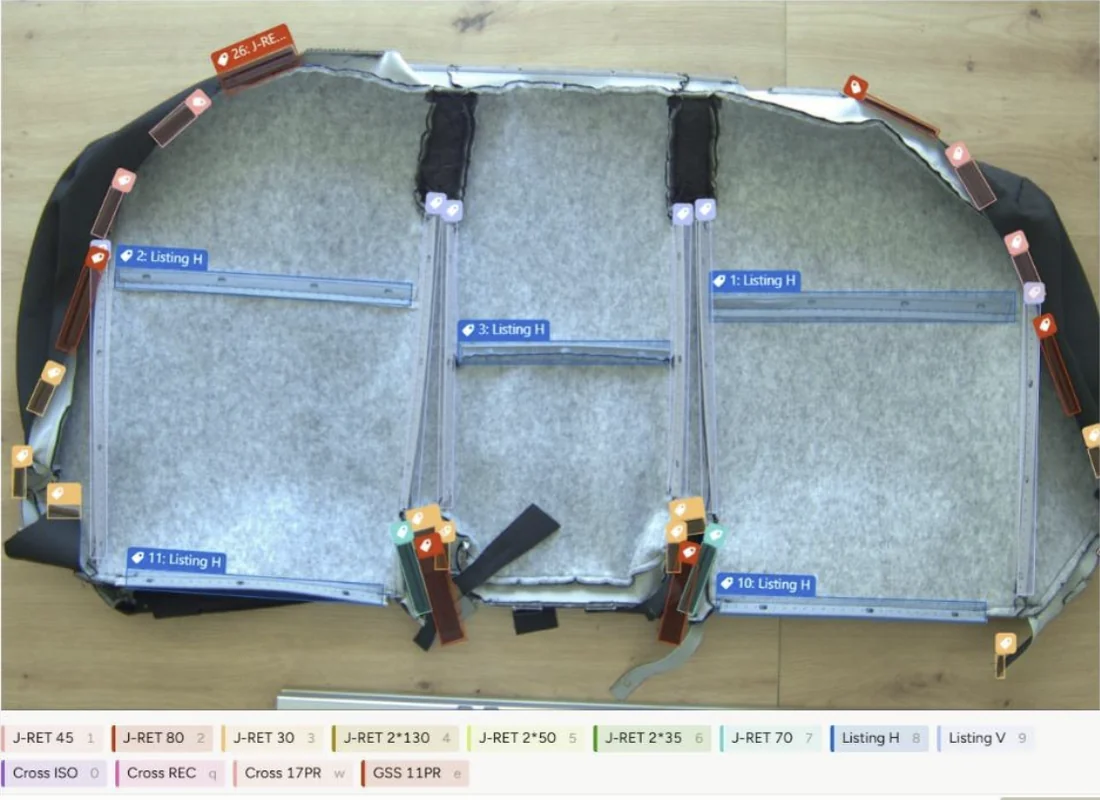 AI EOL detecting components on an automotive seat cover